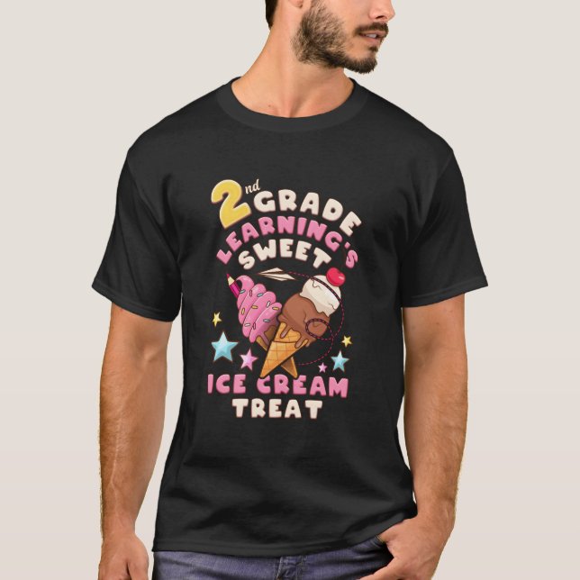 T-shirt Retour À L'École Premier Jour De La Crème De Glace (Devant)