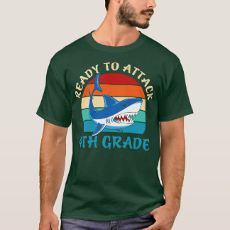 T-shirt Retour à l'école prêt à attaquer 4e année