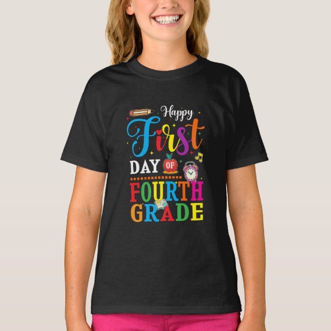 T-shirt Retour à l'école, quatrième année (Devant)
