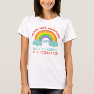 T-shirt Retour À L'École Retro Rainbow Apprentissage De La