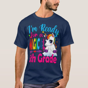 T-shirt Retour à l'école Unicorn prêt pour la 5e année mag