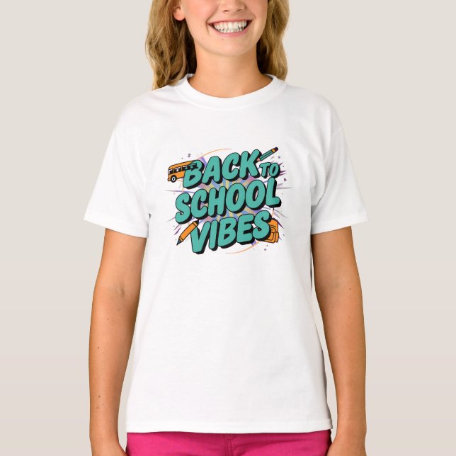 T-shirt Retour À L'École Vibes Drôle (Devant)