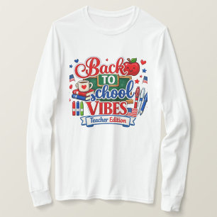T-shirt Retour à l'école Vibes Édition Enseignant Manches