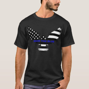 T-shirt Retour Aigle Bleu Avec Drapeau États-Unis Ligne Bl