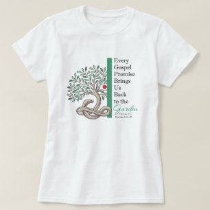 T-shirt RETOUR AU JARDIN Évangile Chrétien Blanc Court
