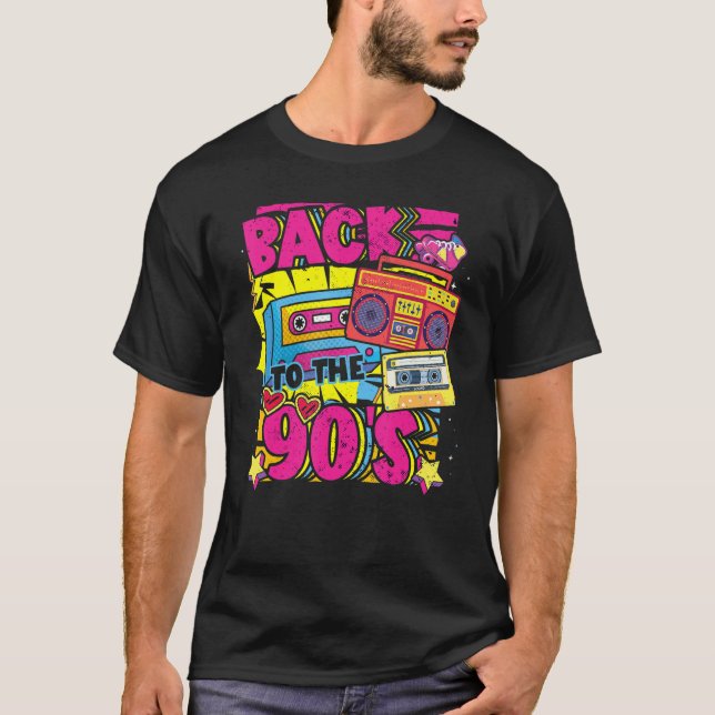 T-shirt Retour Aux Années 90 Disco Radio Et Techno Era Vin (Devant)
