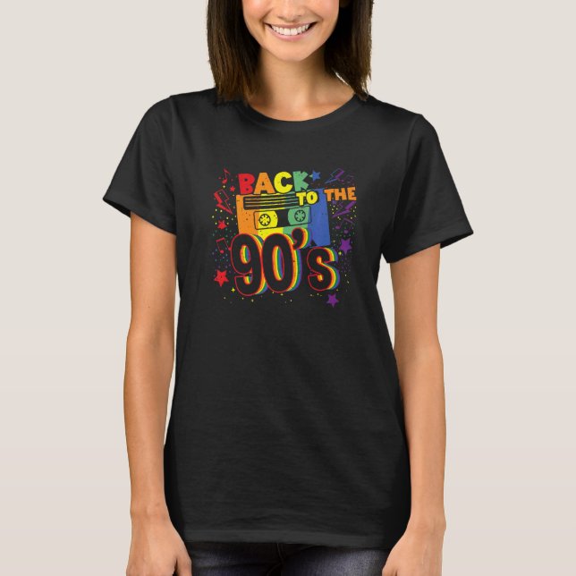 T-shirt Retour Aux Années 90 Disco Radio Et Techno Era Vin (Devant)