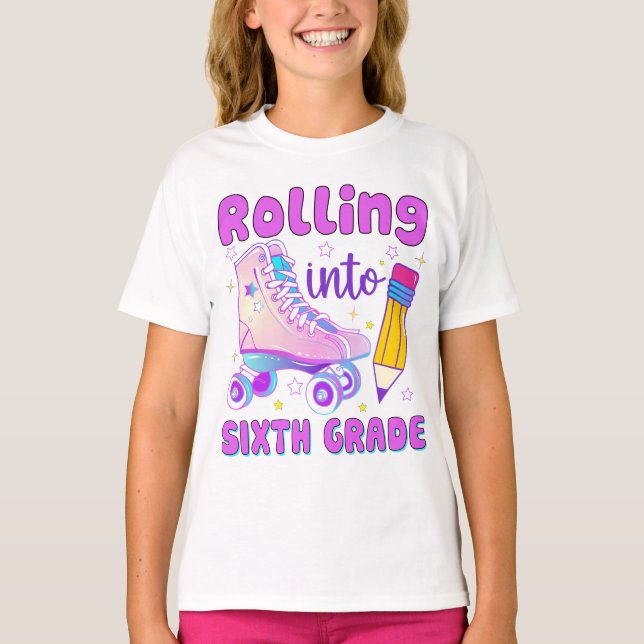 T-shirt Retour En Sixième Année | Patinage à rouleaux (Devant)