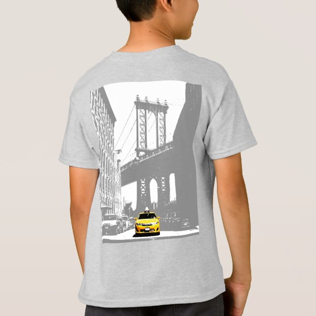 T-shirt Retour Imprimer New York Brooklyn Yellow Taxi Boys (Dos)