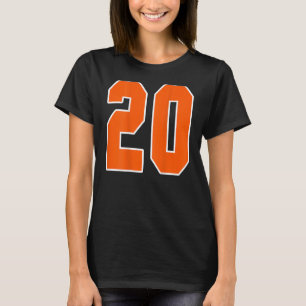 T-shirt Retour Imprimer Orange Sports Bloc Numéro 20 Pour