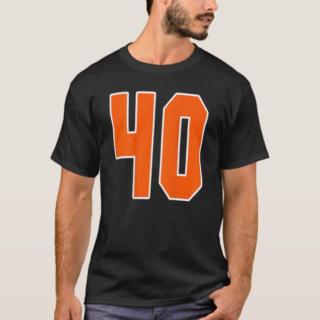 T-shirt Retour Imprimer Orange Sports Bloc Numéro 40 Pour  (Devant)