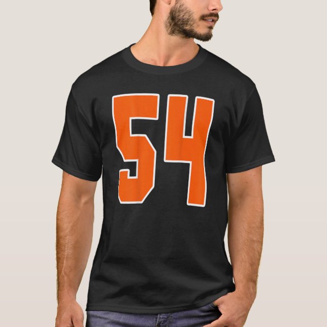 T-shirt Retour Imprimer Orange Sports Bloc Numéro 54 Pour  (Devant)