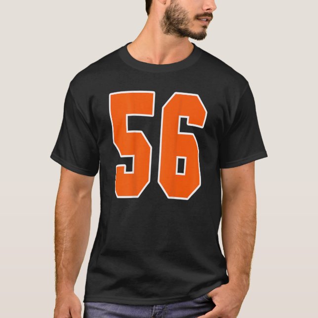 T-shirt Retour Imprimer Orange Sports Bloc Numéro 56 Pour  (Devant)