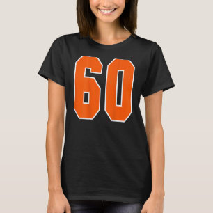 T-shirt Retour Imprimer Orange Sports Bloc Numéro 60 Pour