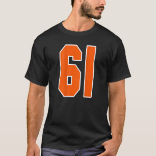 T-shirt Retour Imprimer Orange Sports Bloc Numéro 61 Pour 