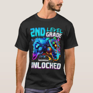 T-shirt Retourner À L'École 2E Année Gamer Enfants Déverro