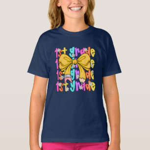 T-shirt Retourner à l'école Coquette Bow 1ère première ann