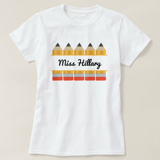 T-shirt Retourner à l'école de jumelage Nom personnalisé d (Design devant)