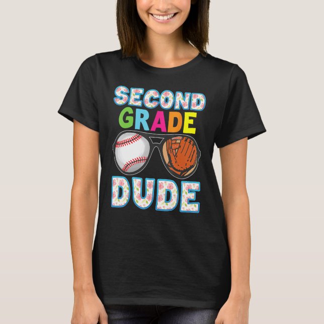 T-shirt Retourner À L'École Étudiant De Baseball Dude Deux (Devant)
