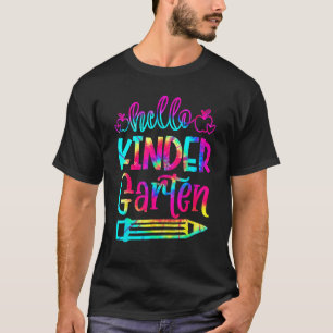T-shirt Retourner À L'École Hello Kindergarten Tie Dye Ens