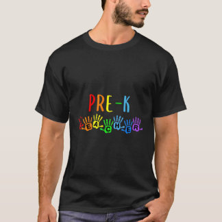 T-shirt Retourner À L'École Pré-K Empreintes De L'Enseigna