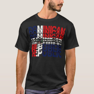 T-shirt Retourner le drapeau de la République dominicaine
