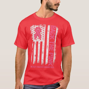 T-shirt Retournez le drapeau rose américain Prix du cancer
