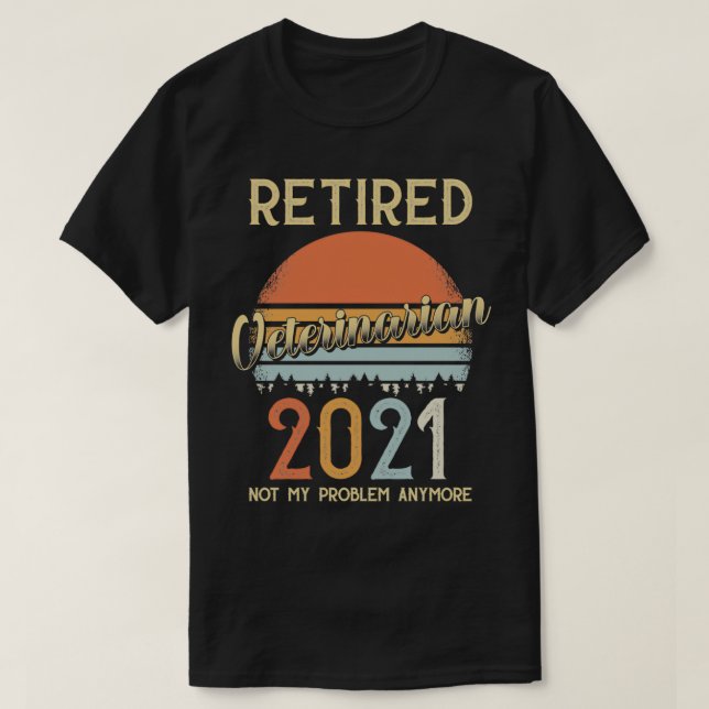 T-shirt Retraite 2021 Cadeau vétérinaire (Design devant)