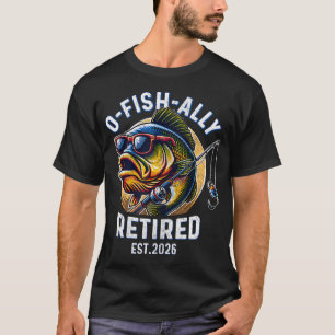 T-shirt Retraite de Pêcheur 2026 Officiellement Retraité 2