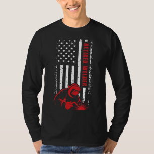 T-shirt Retraité Welder Us Drapeau Souder Retraite
