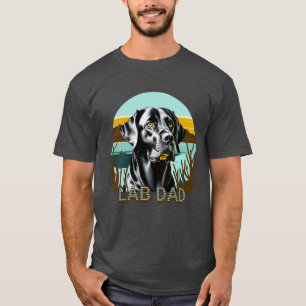 T-shirt Rétreiver Labrador noir Papa Lab