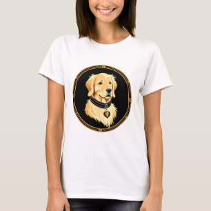 T-shirt Retriever doré avec collier élégant