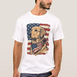 T-shirt Retriever doré Création vectorielle vintage patrio