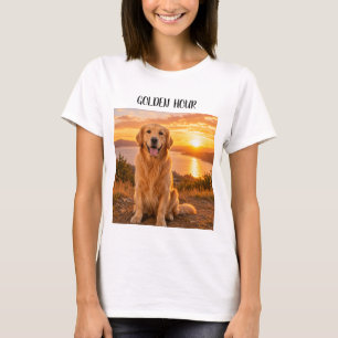 T-shirt Retriever doré profitant de l'heure dorée