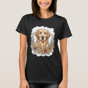 T-shirt Retriever Golden Floral Sublimation