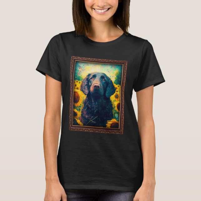 T-shirt Retriever recouvert de boue Peinture Fleur de tour (Devant)