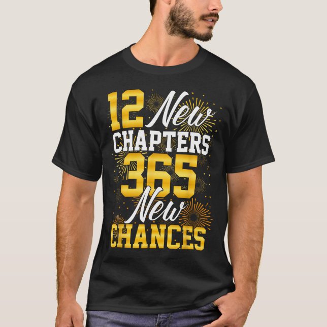 T-shirt Retro 12 New Chapters 365 New Chances Happy New Ye (Devant)