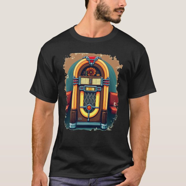 T-shirt Retro 1950 Jukebox Vibes Nostalgic Tee (Devant)