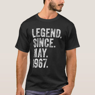 T-shirt Rétro 1967 Anniversaire Mai Born Légende depuis 19