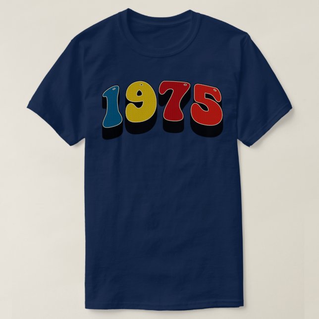 T-shirt Retro 1975 Année de naissance (Design devant)
