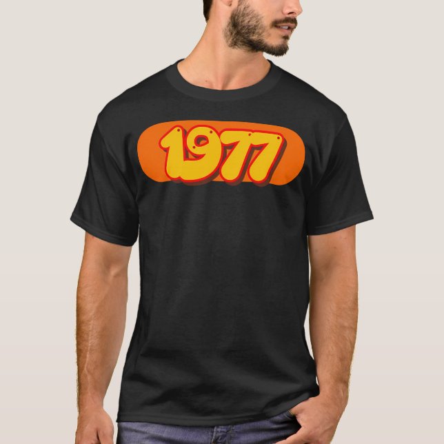 T-shirt Retro 1977  Pop Art Year In 70S Style (Devant)