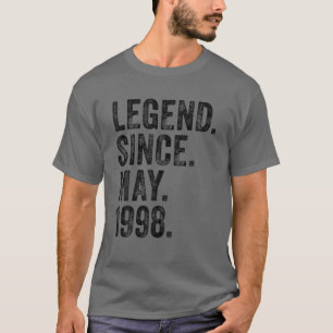 T-shirt Rétro 1998 Anniversaire Mai Born Légende depuis 19