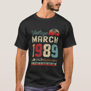 T-shirt Rétro 33Rd Birthday 33 Years Old March 1989