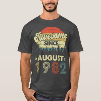 T-shirt Rétro 40e anniversaire Awesome depuis août 1982 40
