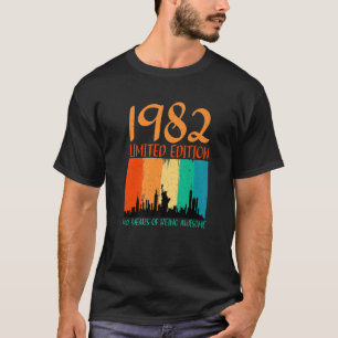 T-shirt Rétro 40E Anniversaire T S 1982 40 Ans D'Être Awe