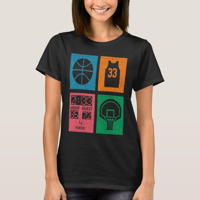 T-shirt Retro 4 Color Block Basketball (Devant)
