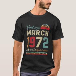 T-shirt Retro 50E Anniversaire 50 Ans Mars 1972 Vintag