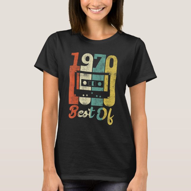 T-shirt Retro 52e Anniversaire Cassette 1970 Best Of les a (Devant)