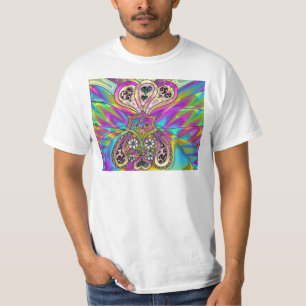 T-shirt Retro 60s Coeurs psychédéliques Fleurs Cadeaux Vêt