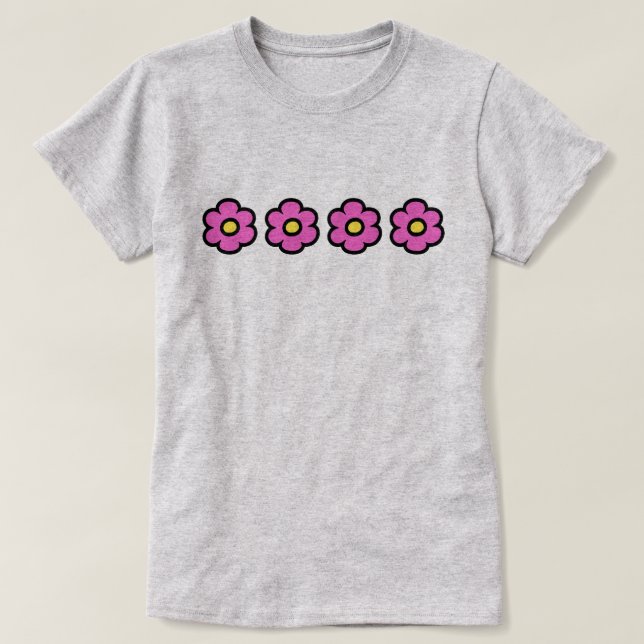 T-shirt Retro 60s Groovy Flower Pattern Flowers (Design devant)
